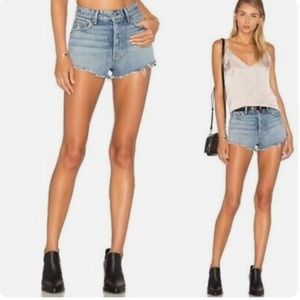 GRLFRND Cindy High-Rise Denim Short in Love Grows Size 26 Trendy Stylish